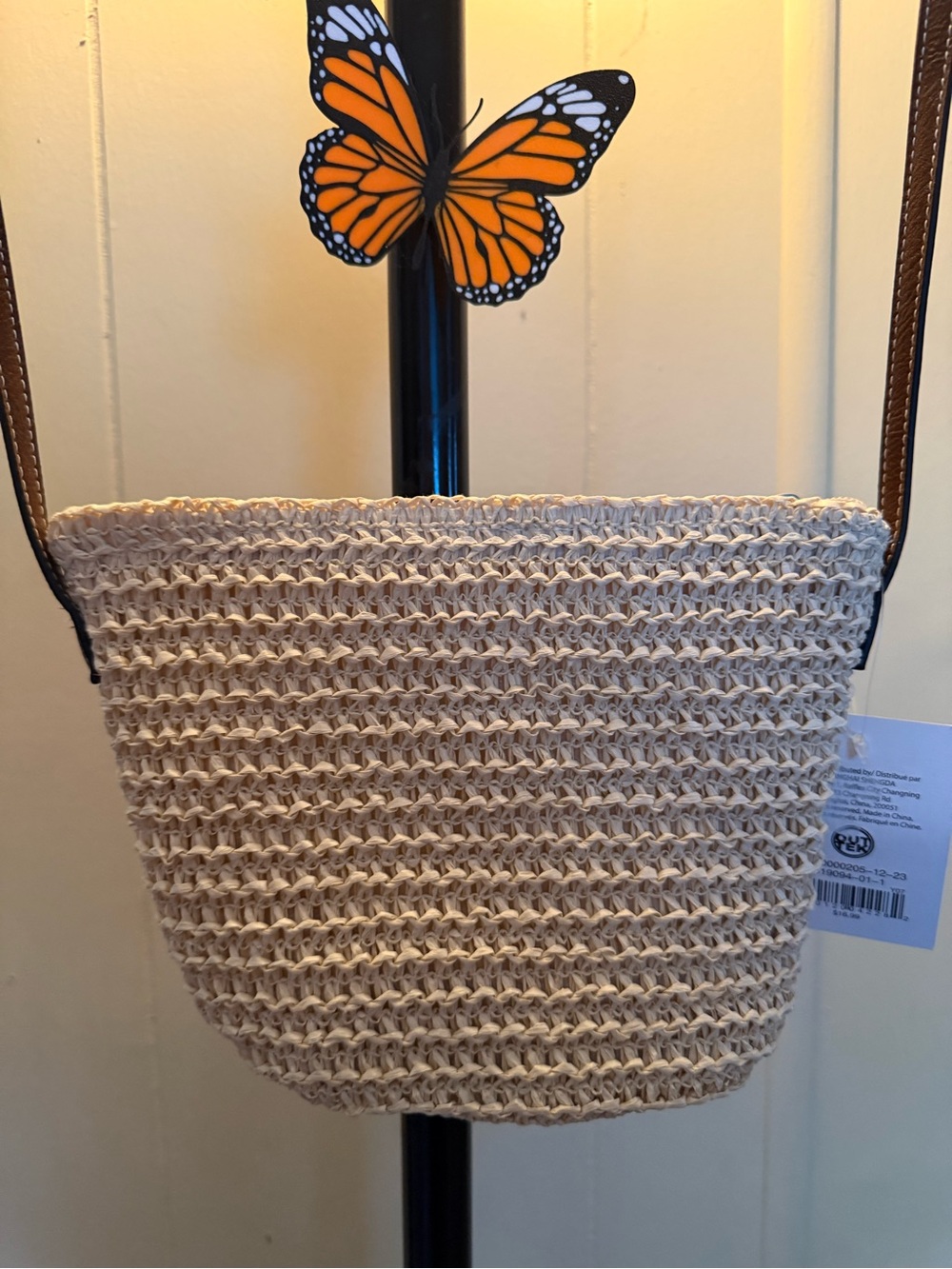 Small Woven straw Crossbody Bag Summer Mesh
Shoulder Purse 9”Wx7”L